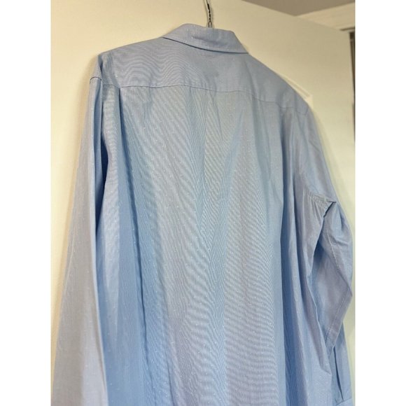 Michael Kors Shirt Large Button Down Classic Fit Blue Patterned Cotton Business - Picture 8 of 11